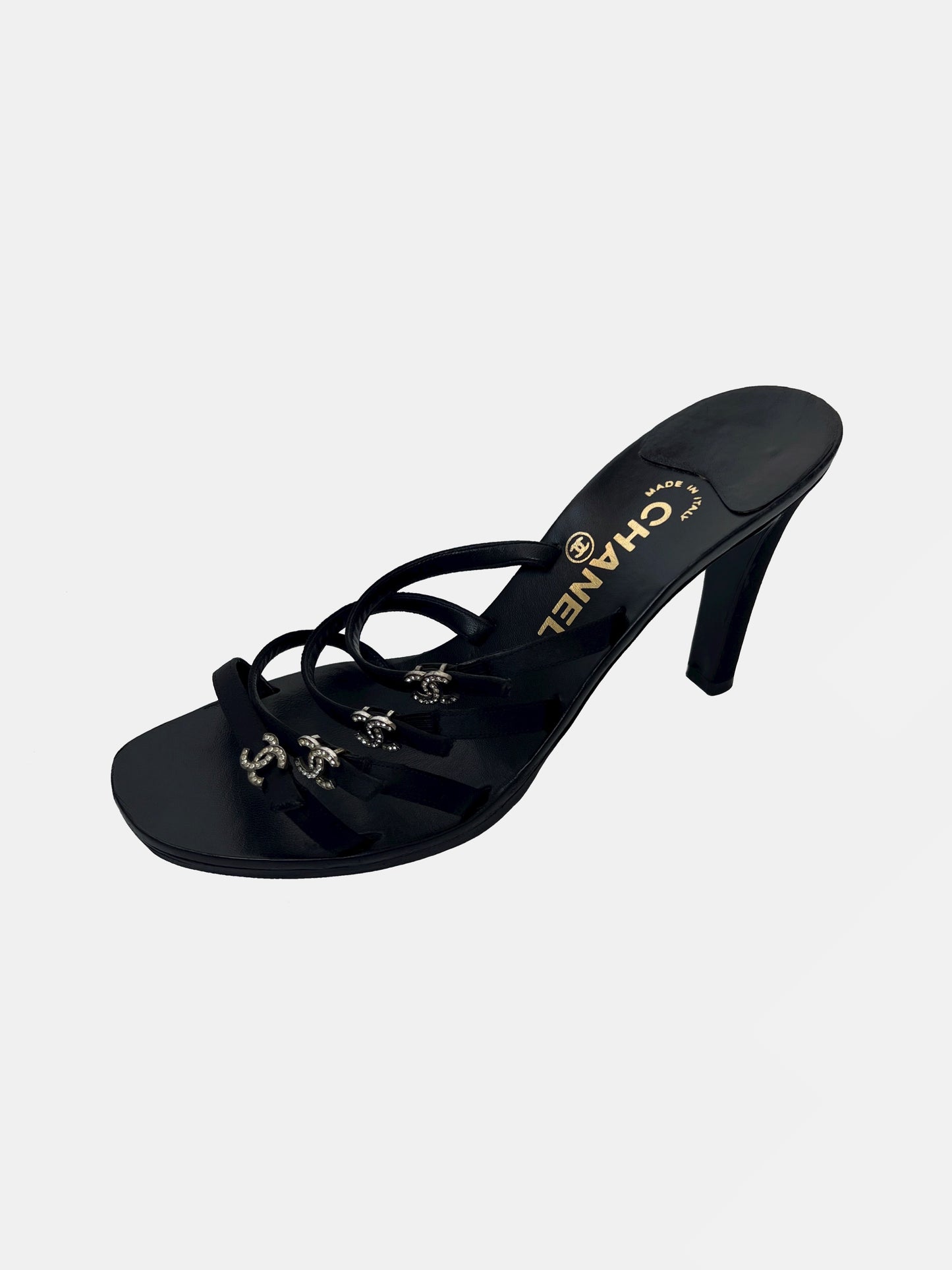Rare Chanel CC Logo Slides, IT 38.5