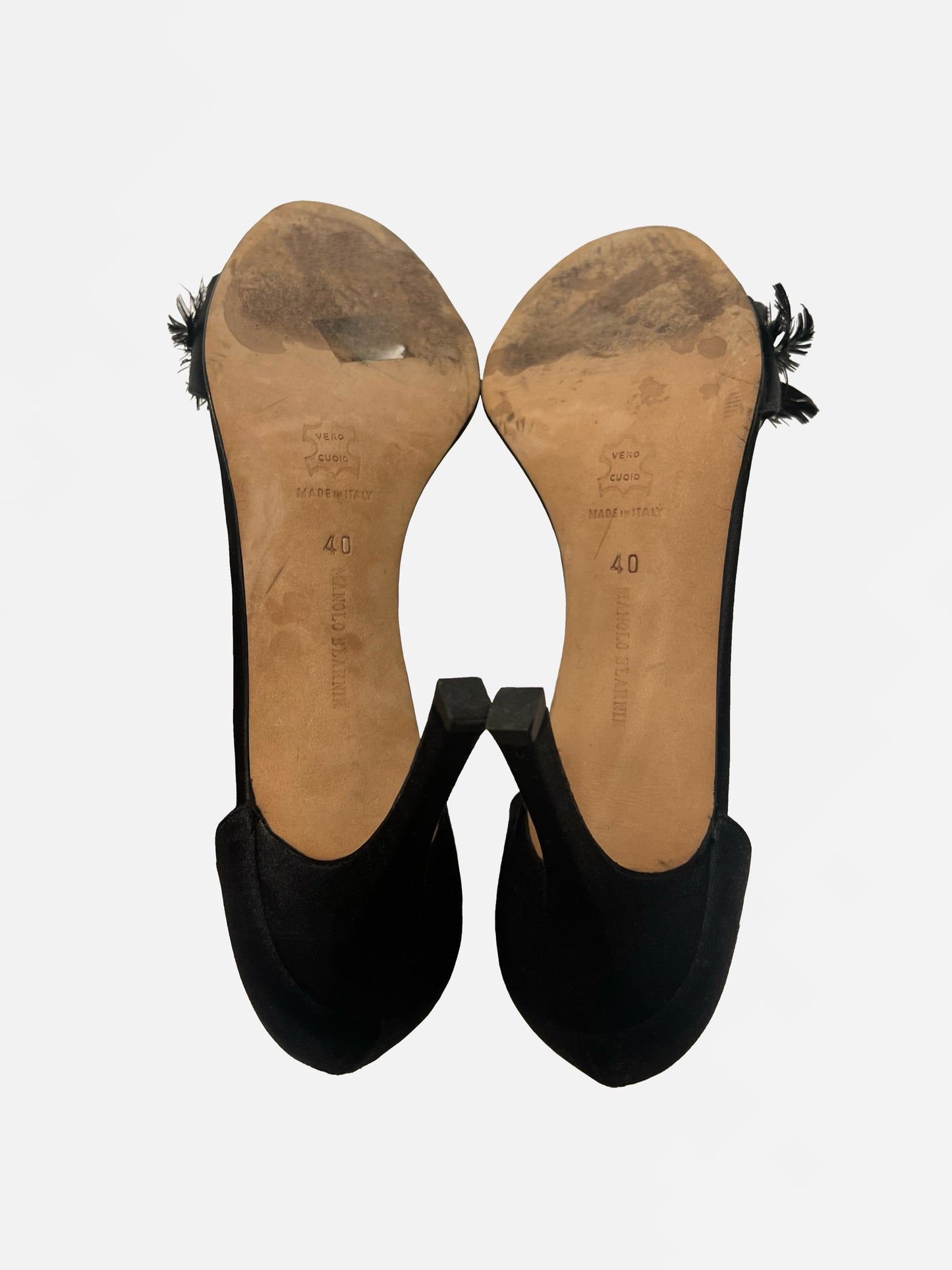 Rare Manolo Blahnik Feather Heels, IT 40