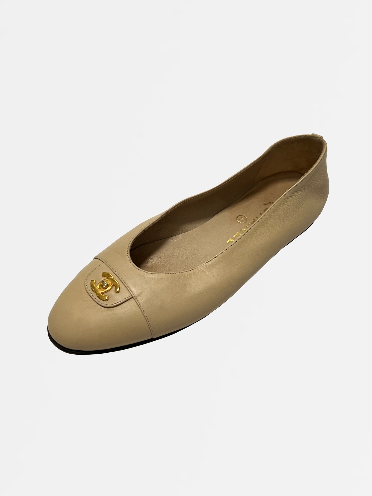 Rare Chanel Turnlock Ballet Flats, IT 39