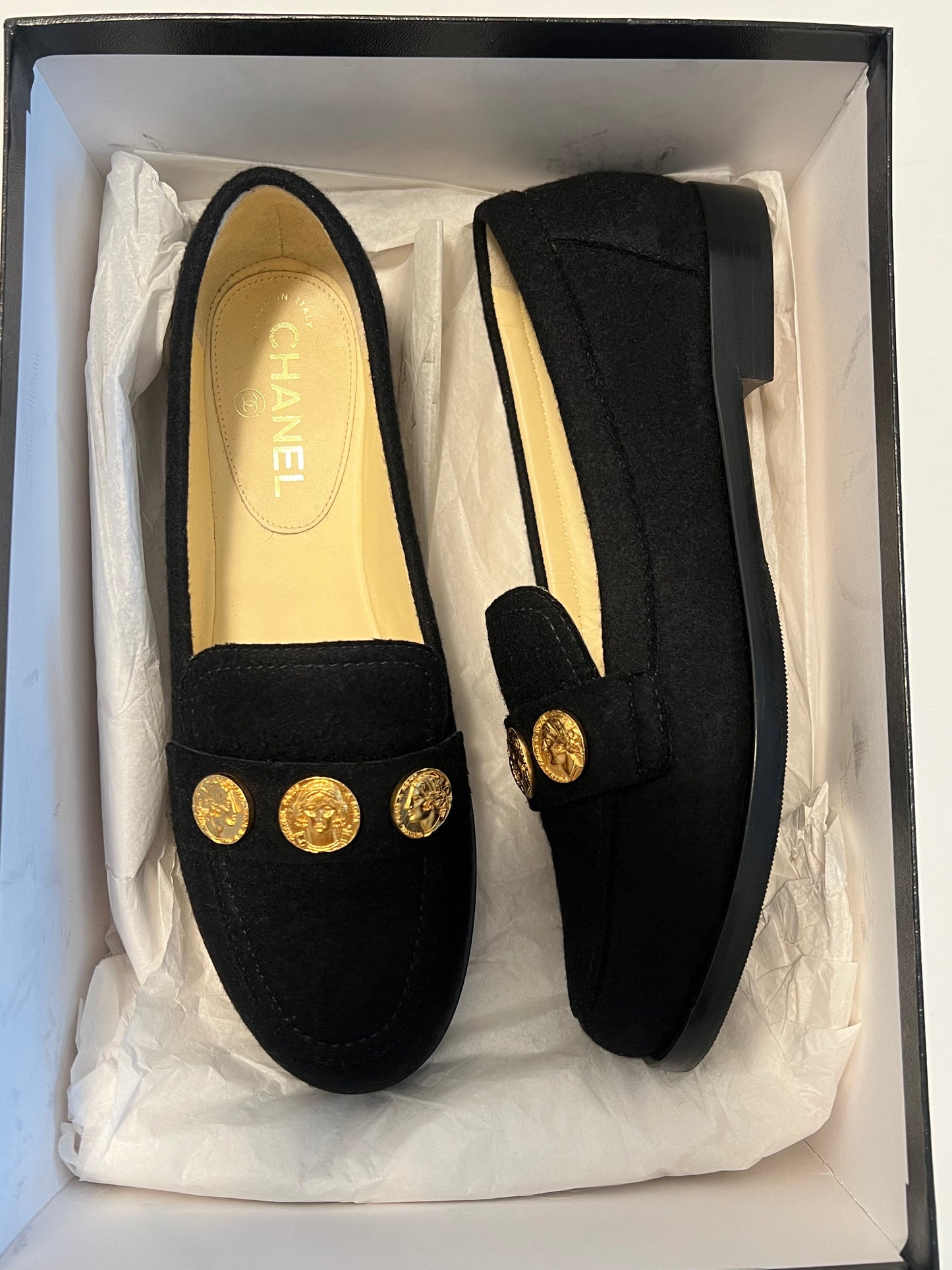 Rare Chanel Coin Loafers, IT 39