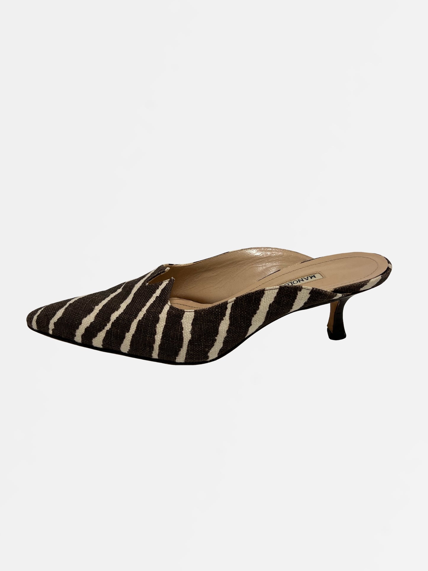 Manolo Blahnik Zebra Mules, IT 39.5