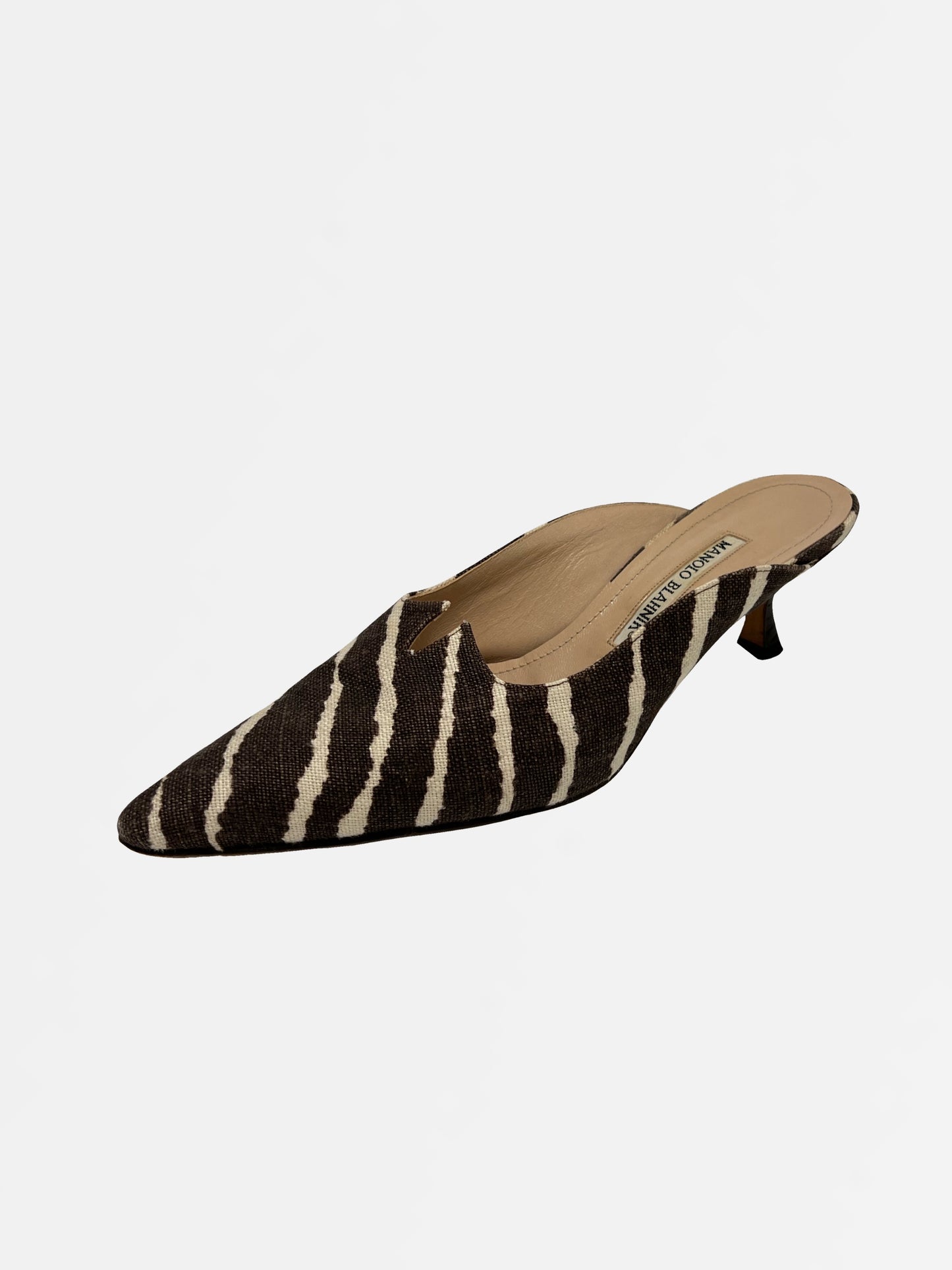 Manolo Blahnik Zebra Mules, IT 39.5