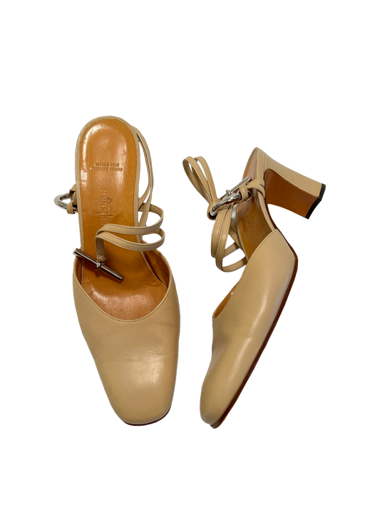 Hermès Mary Jane Heels, IT 38