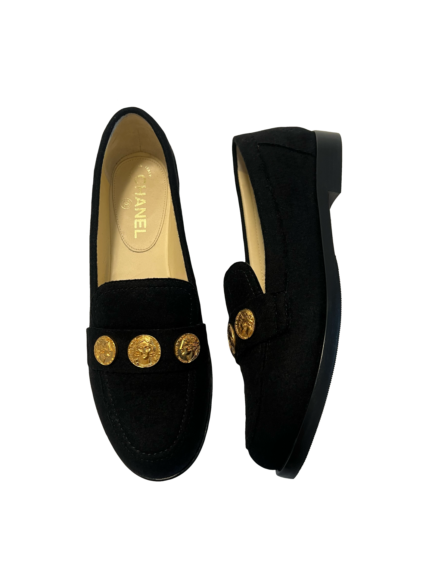 Rare Chanel Coin Loafers, IT 39