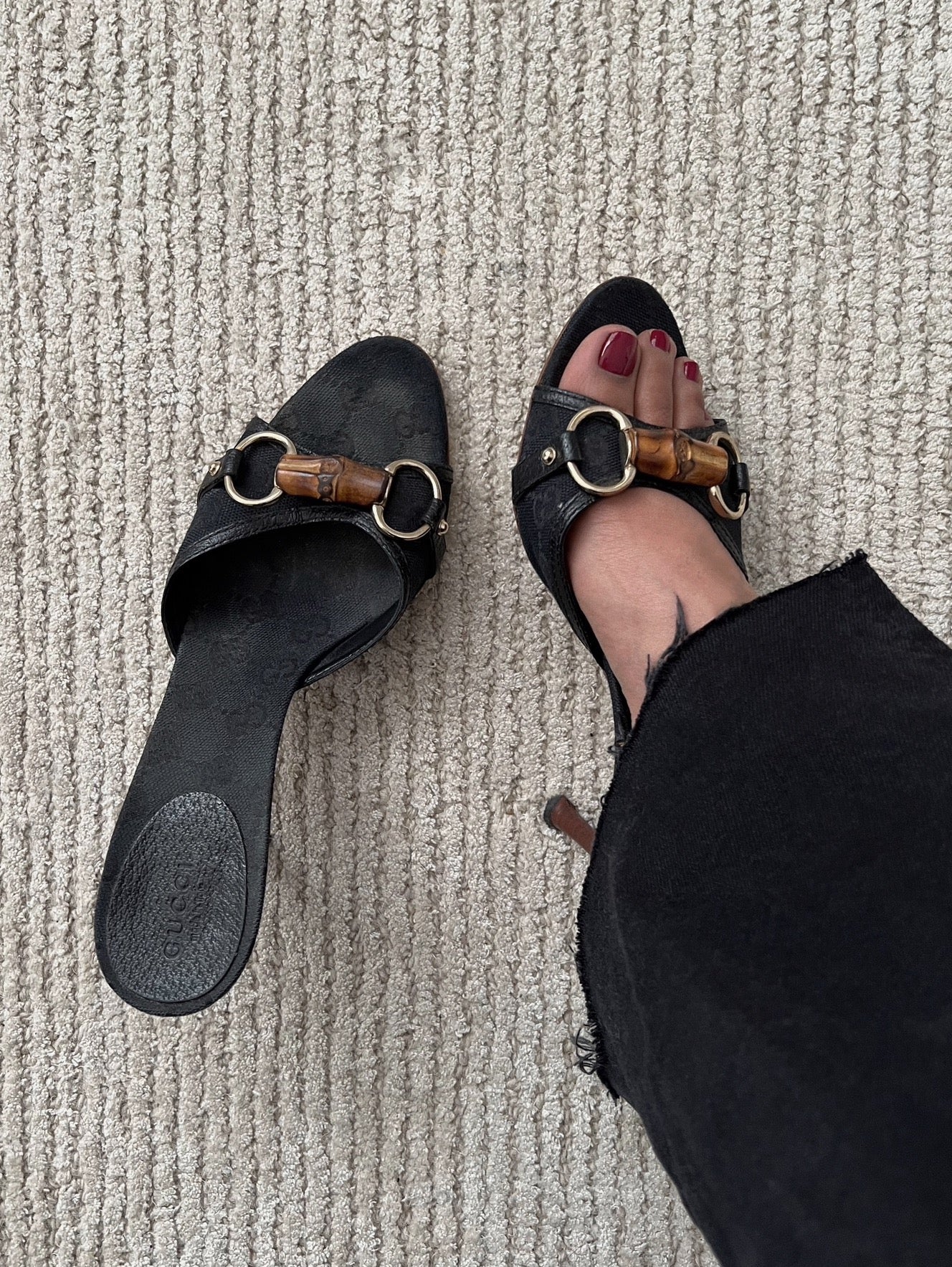 Gucci Canvas Slides, IT 37.5