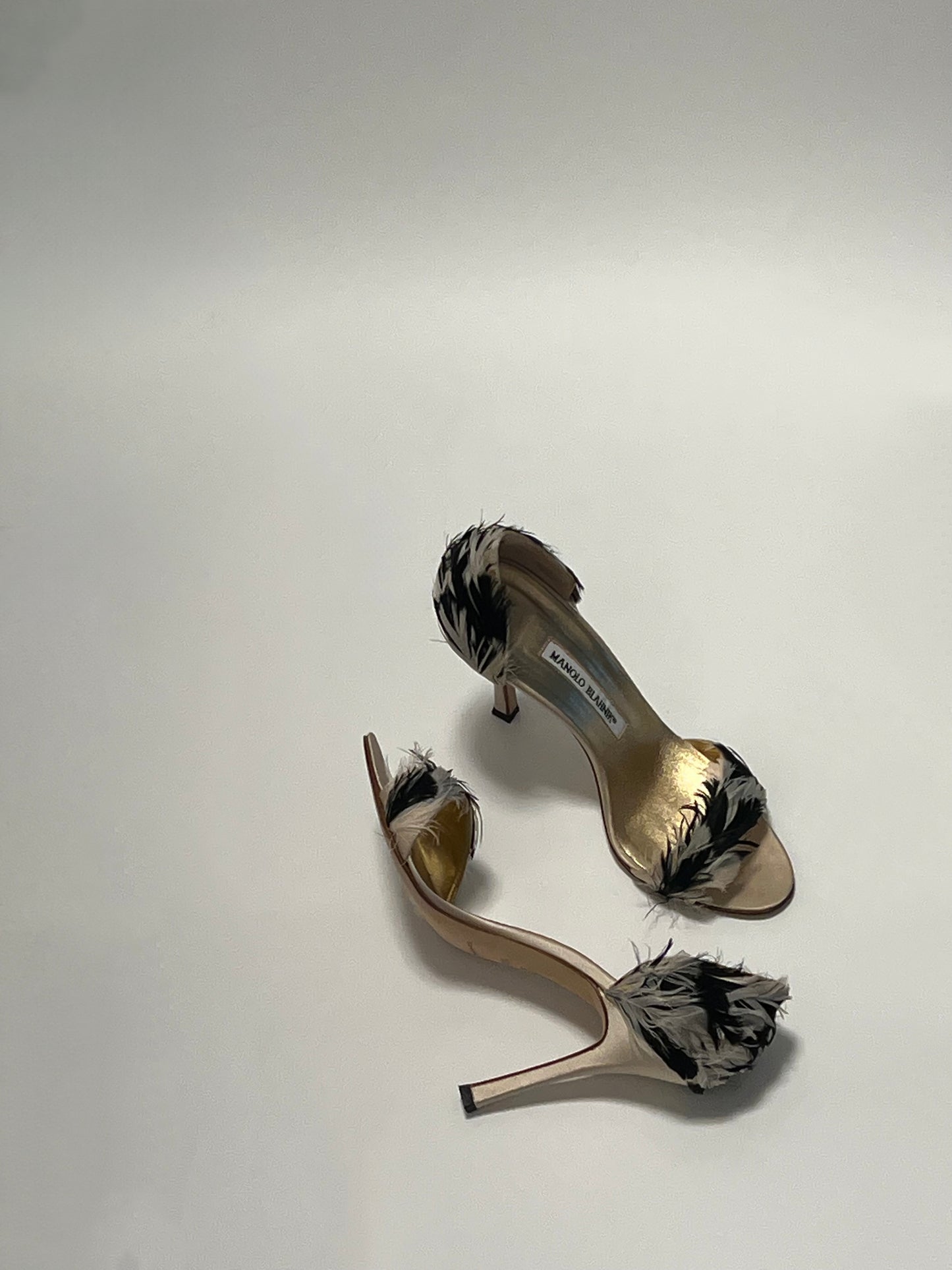 Rare Manolo Blahnik Feather Heels, IT 36.5