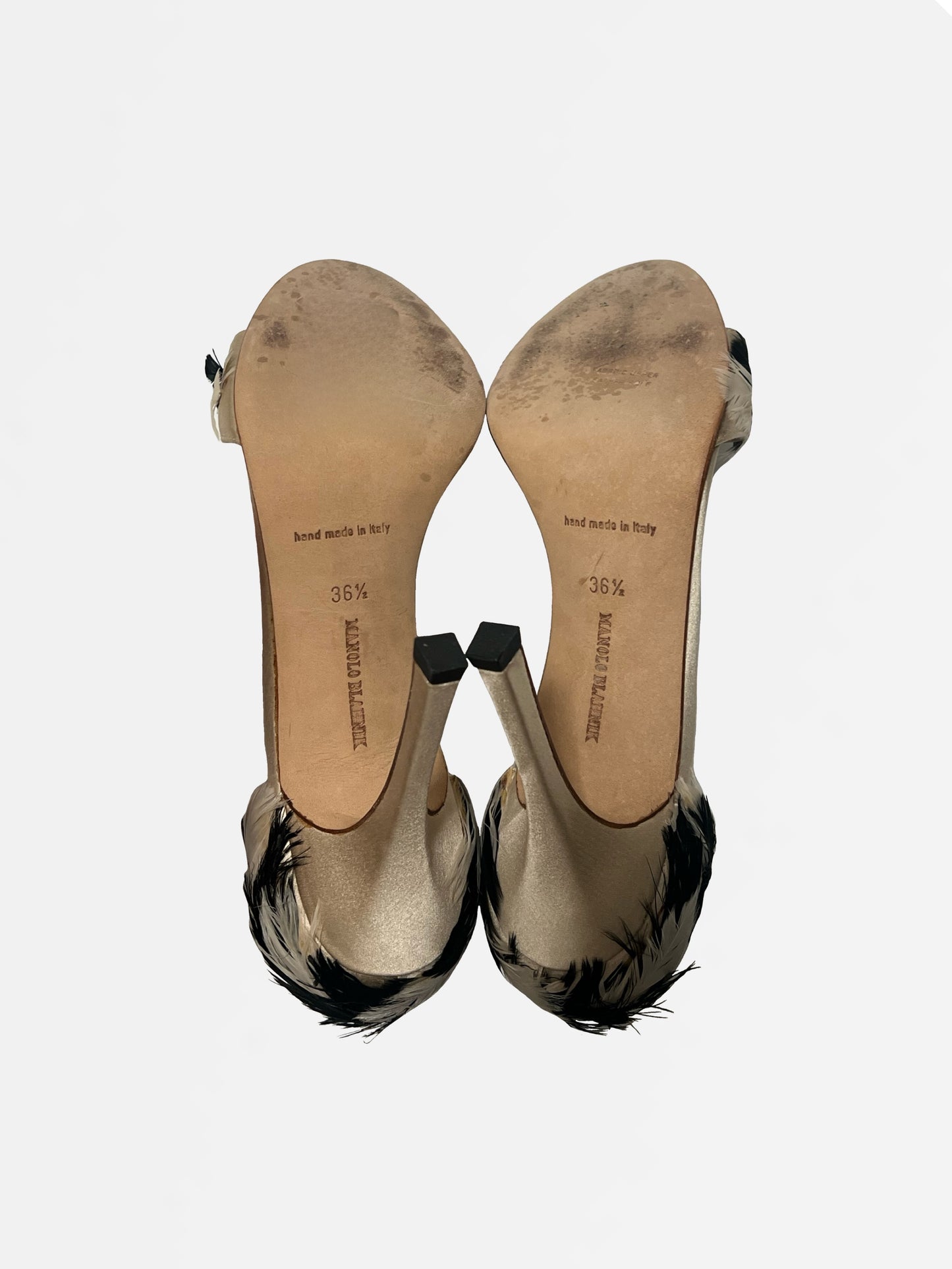 Rare Manolo Blahnik Feather Heels, IT 36.5