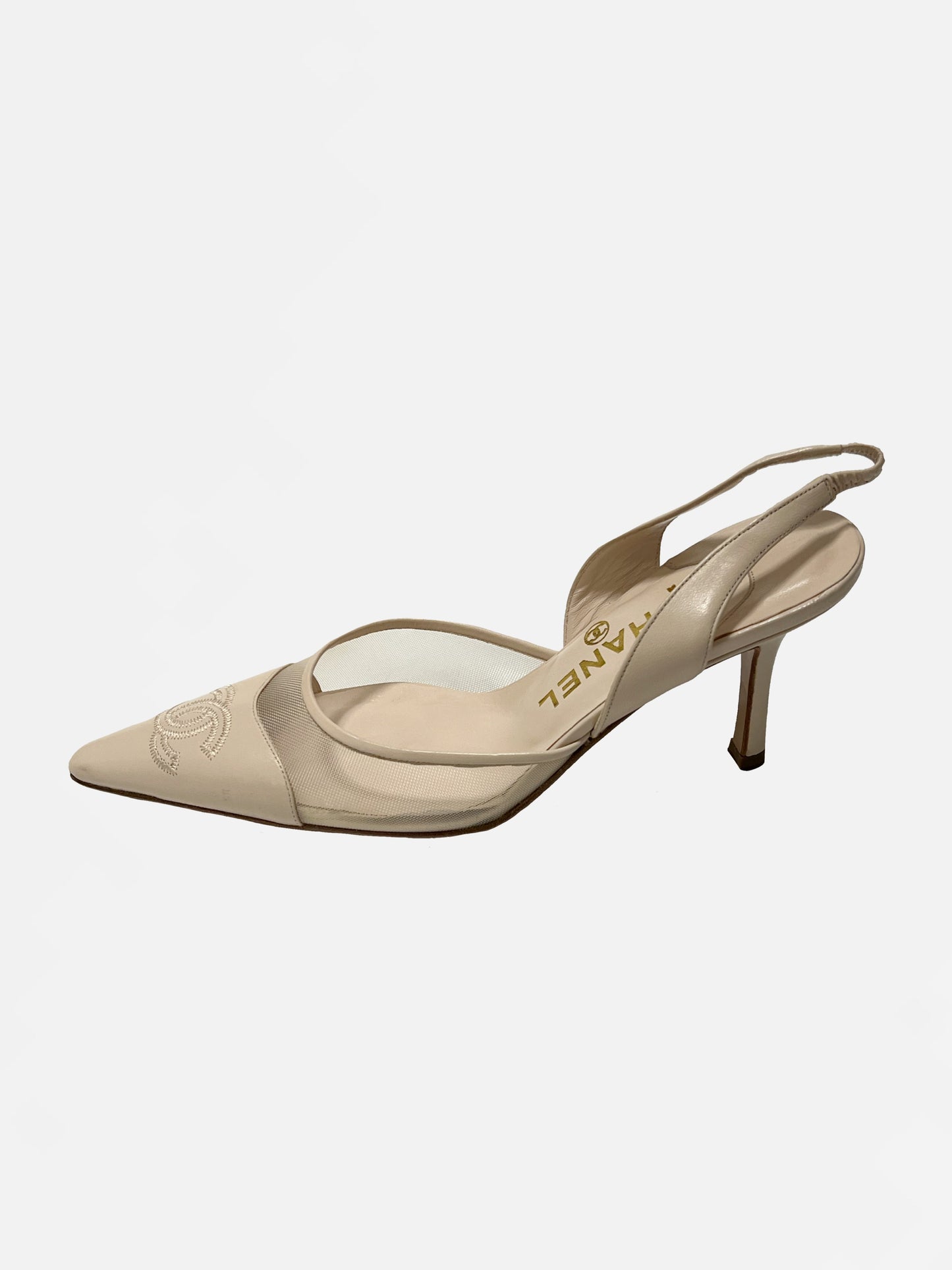 Chanel Mesh Slingback Heels, IT 37.5