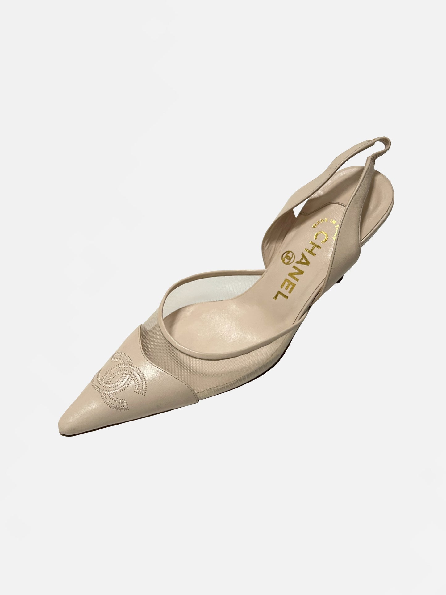 Chanel Mesh Slingback Heels, IT 37.5