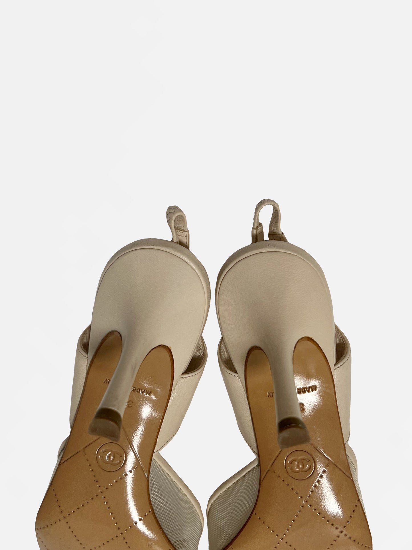 Chanel Mesh Slingback Heels, IT 37.5