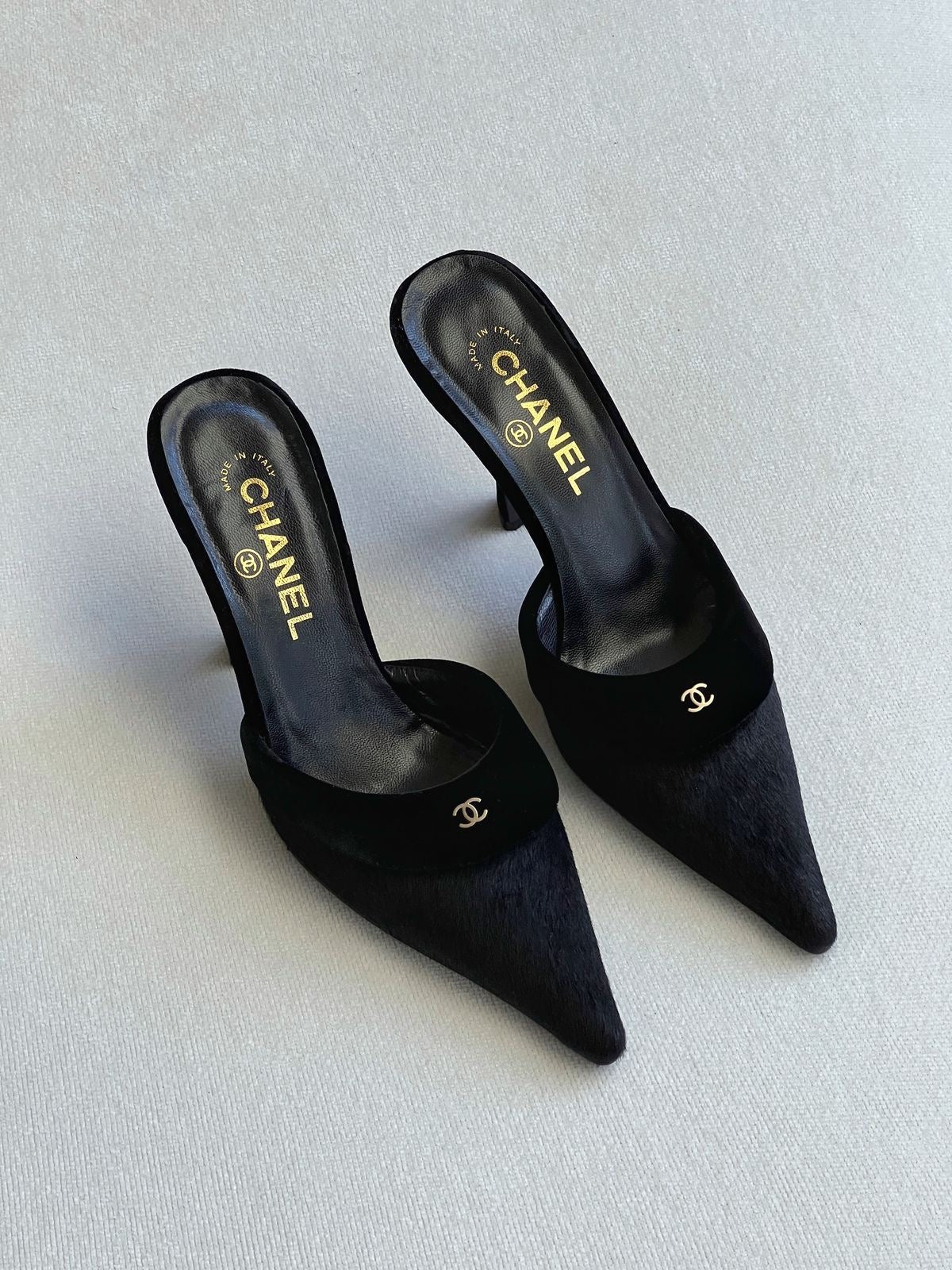 Rare Chanel Pony Hair Mules, IT 36