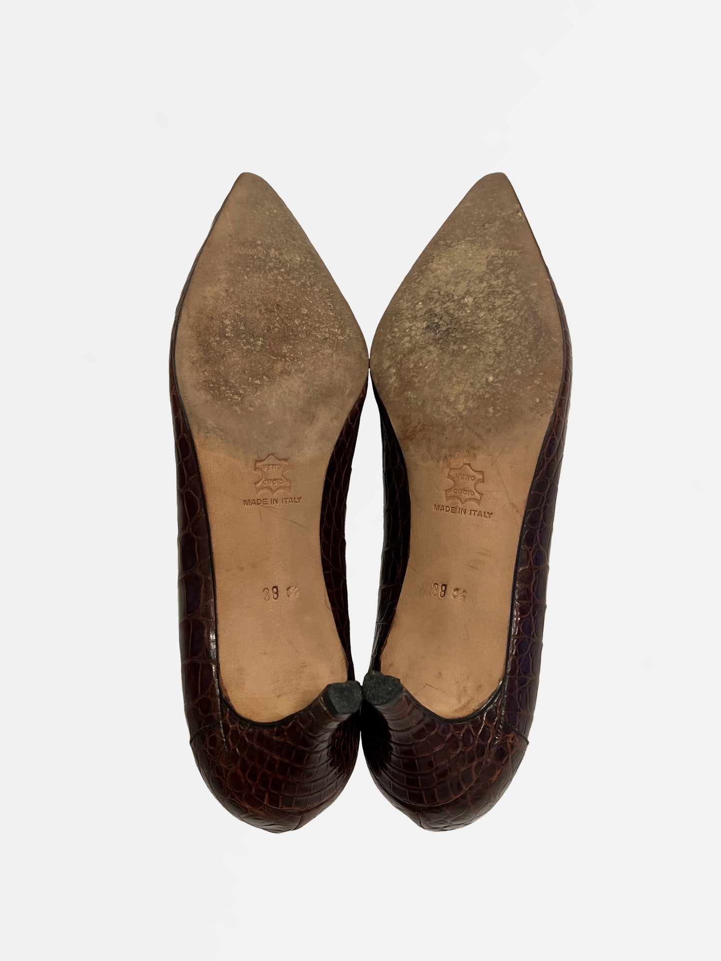 Manolo Blahnik Alligator Pumps, IT 38.5