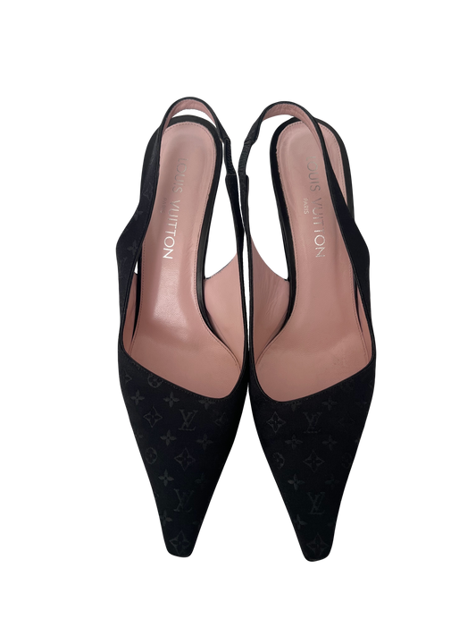 Louis Vuitton Cherie Slingback Pumps For Women, Black