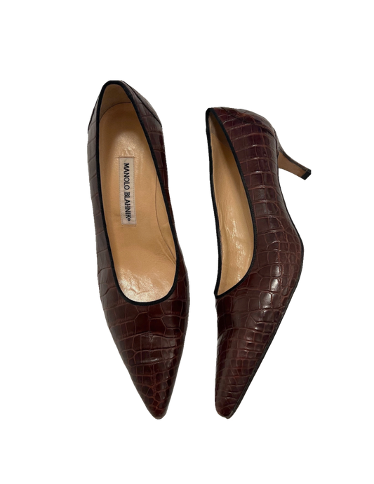 Manolo Blahnik Alligator Pumps, IT 38.5