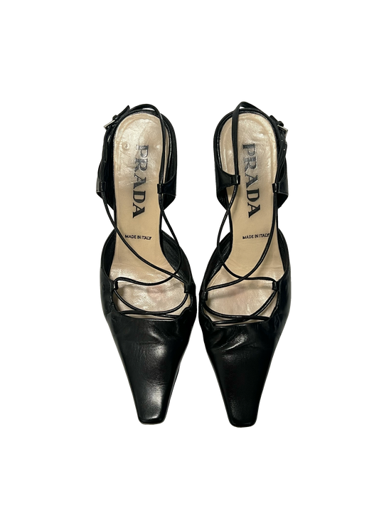 Prada Slingback Heels, IT 34.5, As Seen on CBK