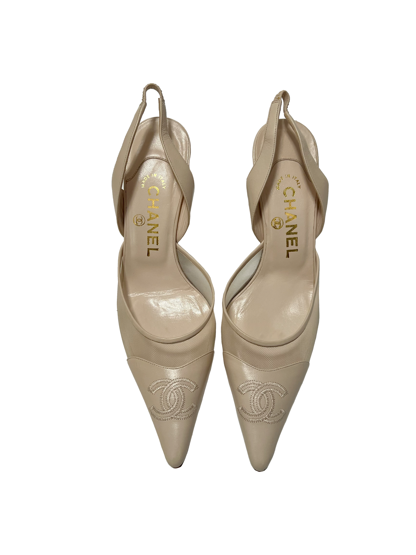 Chanel Mesh Slingback Heels, IT 37.5