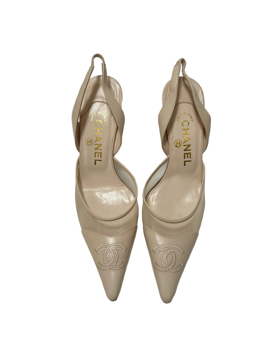 Chanel Mesh Slingback Heels, IT 37.5