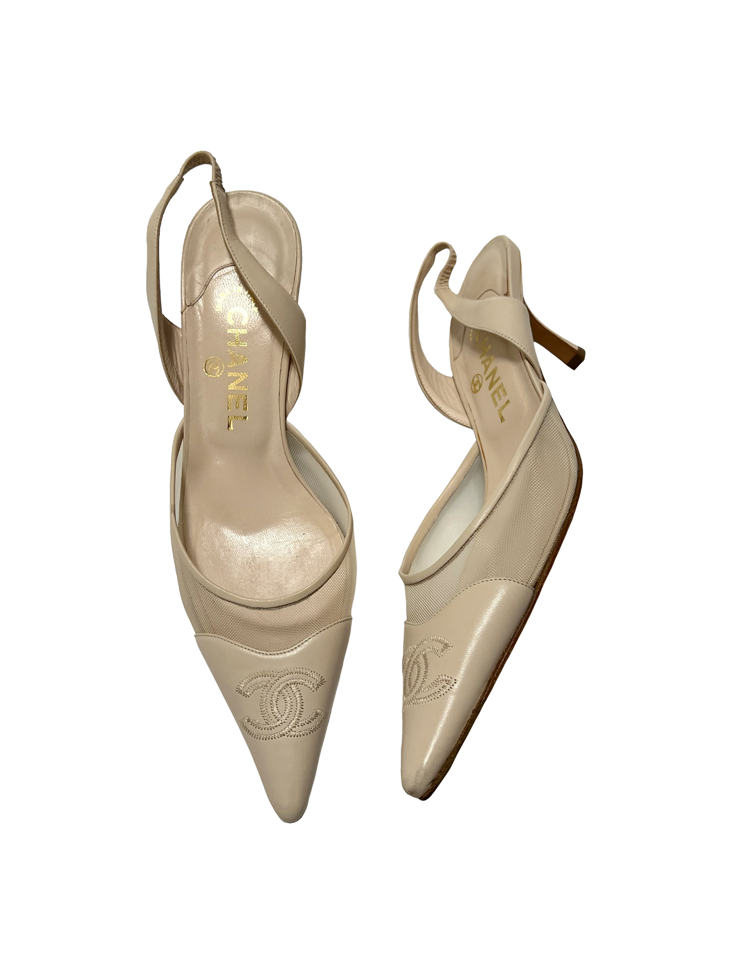 Chanel Mesh Slingback Heels, IT 39.5