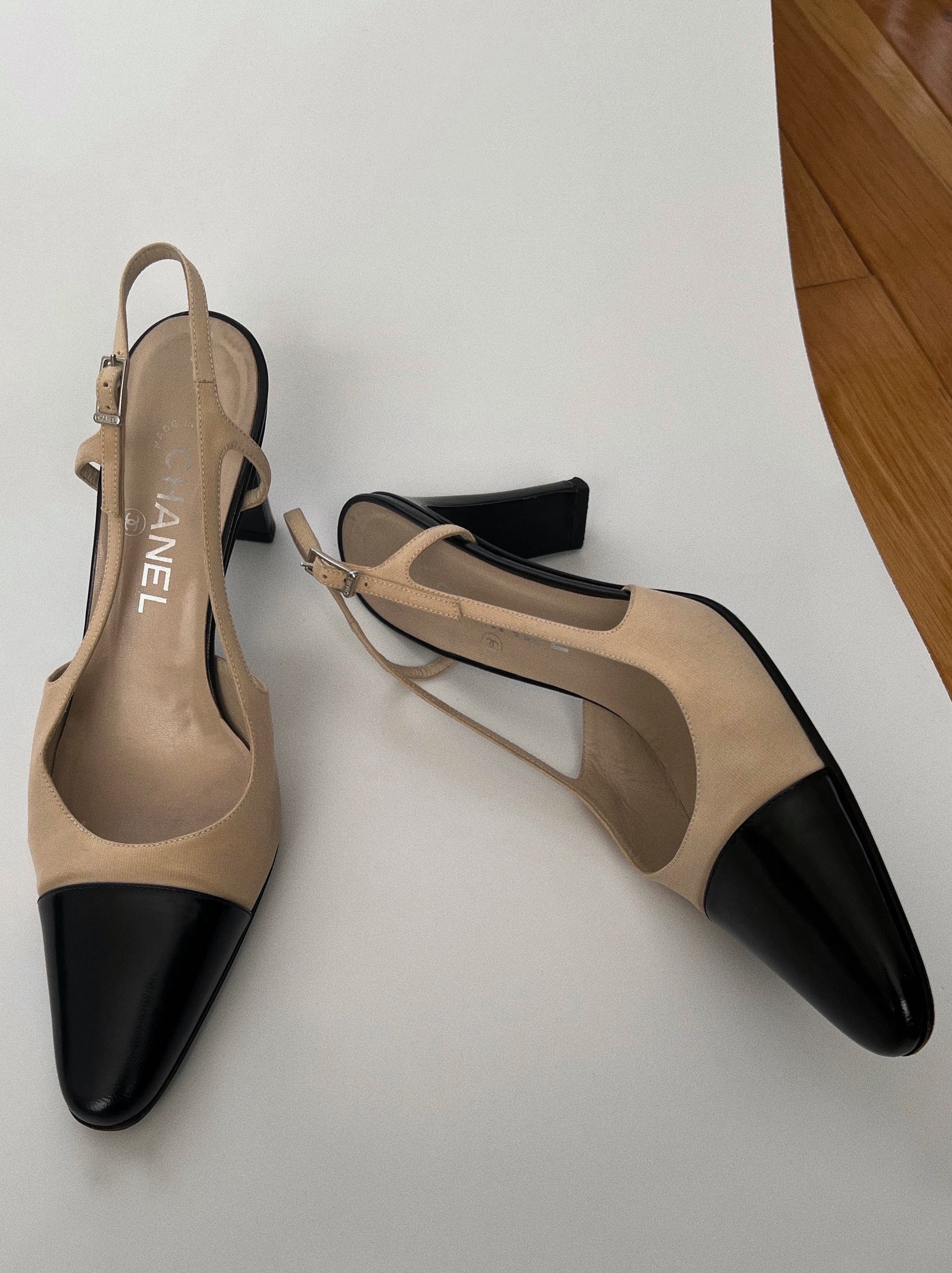 Cloth heels Chanel Blue size 39 EU in Cloth - 35861726